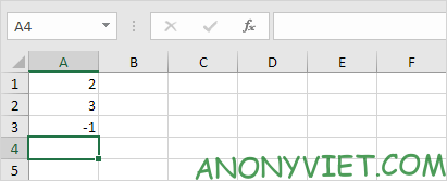 Kết quả thay đổi công thức Excel