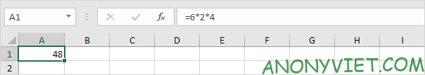 Phép nhân thông thường Excel