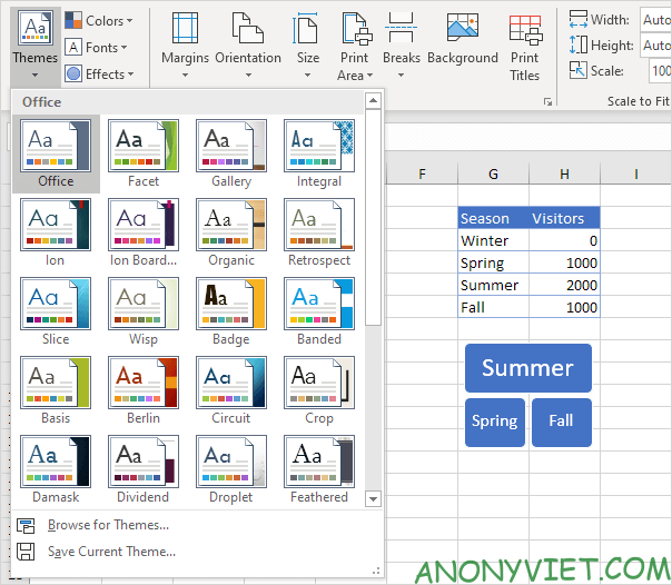 Bài 27: Cách sử dụng Themes trong Excel 11