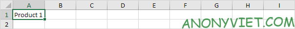 Điền Product tại ô A1 Excel