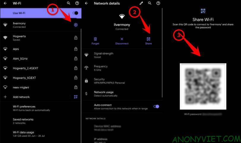 How to share WiFi password on Android?