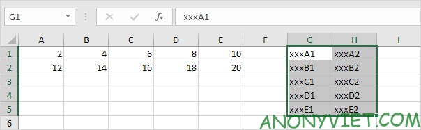 Transpose Excel data