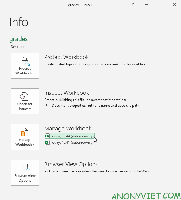 Lesson 29: How to use AutoRecover in Excel 17