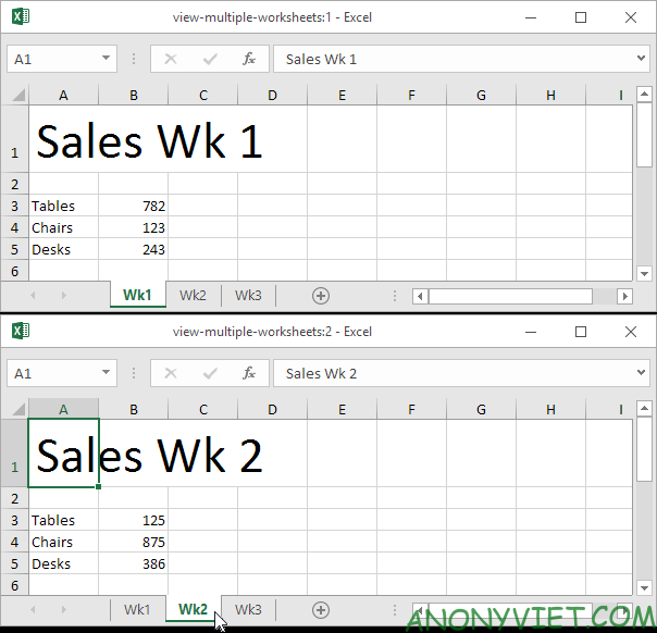 Bài 36: Cách xem nhiều trang tính cùng lúc trong Excel 9