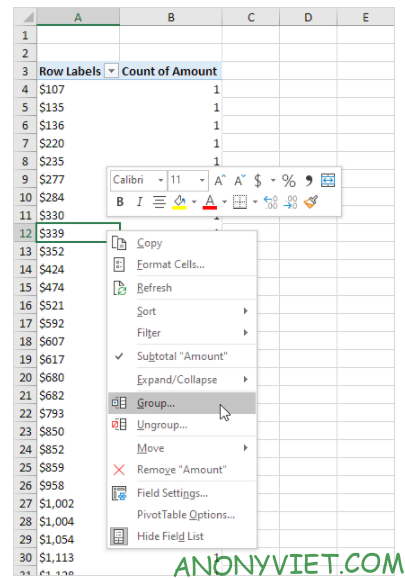 Bài 252: Phân phối tuần suất trong Excel 14