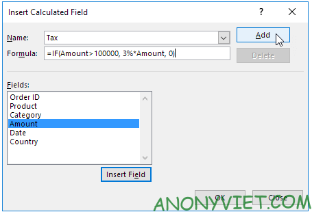 Bài 256: Calculated Field/Item trong Excel 10
