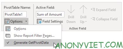 Bài 257: Hàm GetPivotData trong Excel