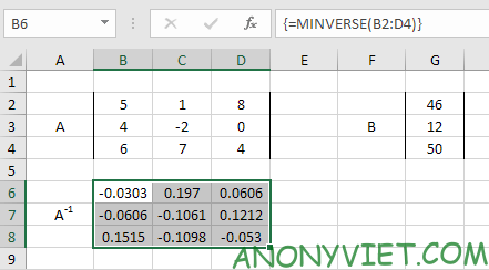 Bài 209: Hệ phương trình tuyến tính trong Excel 10