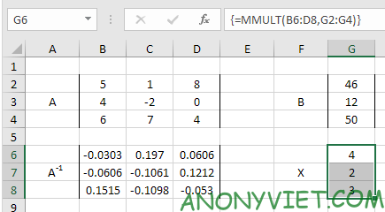 Bài 209: Hệ phương trình tuyến tính trong Excel 11