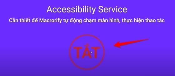 Enable accessibility Service for Macrorify