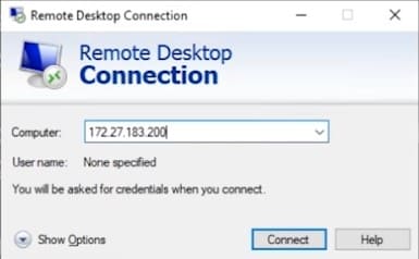 enter ip to Remote