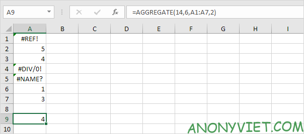 Bài 196: Cách sử dụng hàm Aggregate trong Excel 11