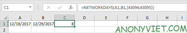 Bài 136: Cách sử dụng hàm Weekday trong Excel 20