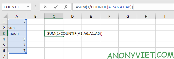 Bài 202: Cách đếm các giá trị duy nhất trong Excel