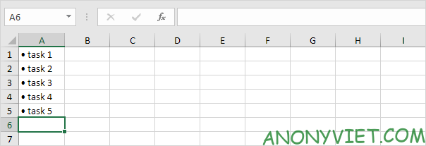 Bài 79: Cách sử dụng ký hiệu đầu dòng trong Excel 44