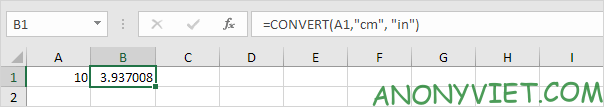 Bài 72: Cách chuyển đổi đơn vị từ cm sang inch trong Excel