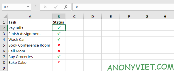 Bài 51: Cách đánh dấu tích √ trong Excel 38