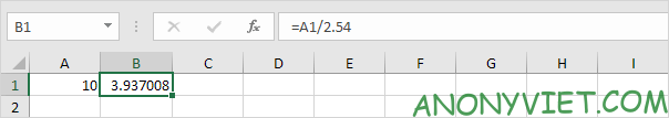 Bài 72: Cách chuyển đổi đơn vị từ cm sang inch trong Excel