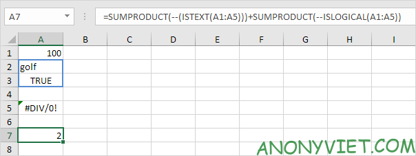 Bài 108: Cách đếm ô có chứa văn bản trong Excel 14