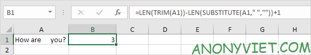 Bài 143: Cách đếm từ trong Excel