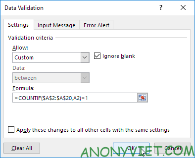 Lesson 68: Notify when users enter duplicate values ​​in Excel 10