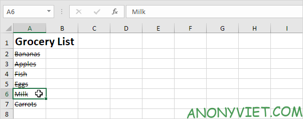 Bài 49: Cách Gạch ngang các chữ trong Excel 20