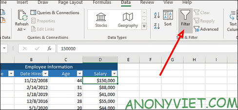 Cách sắp xếp và lọc dữ liệu trong Excel 27