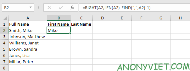 Bài 142: Cách tách chuỗi trong Excel 8