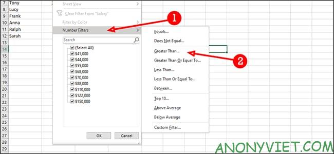 Cách sắp xếp và lọc dữ liệu trong Excel 88