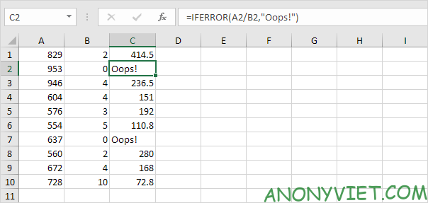 Bài 195: Cách sử dụng hàm IsError trong Excel 11