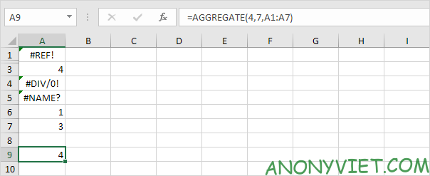 Bài 196: Cách sử dụng hàm Aggregate trong Excel 12