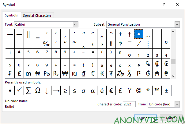 Bài 79: Cách sử dụng ký hiệu đầu dòng trong Excel