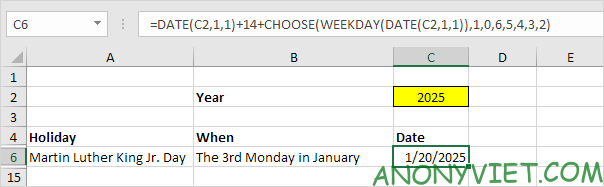Bài 59: Cách tạo Lịch ngày nghỉ trong Excel 27