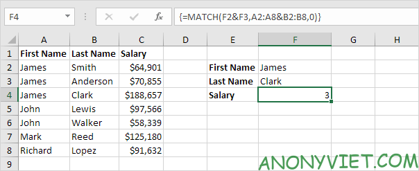 Bài 163: Tra cứu hai cột trong Excel