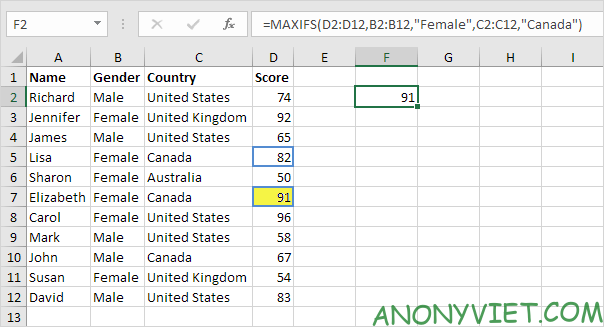 Lesson 185: How to use the MaxIfs and MinIfs functions in Excel 9