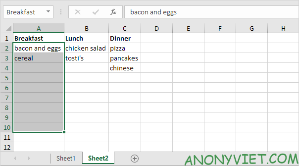 Bài 60: Cách Lập kế hoạch bữa ăn trong Excel 28