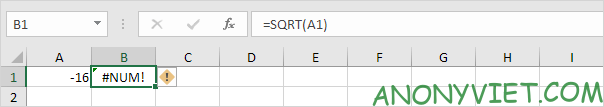 Returns the value Error Excel