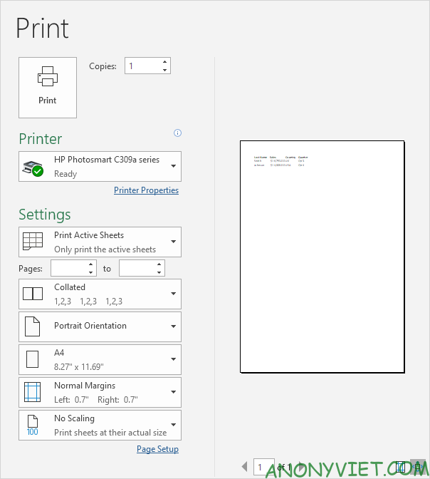 Bài 89: Cách sử dụng Print Area để chọn vùng in trong Excel