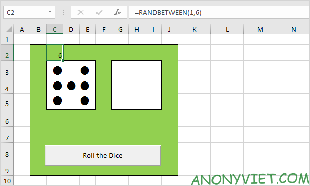 Bài 116: Cách tạo xúc xắc trong Excel