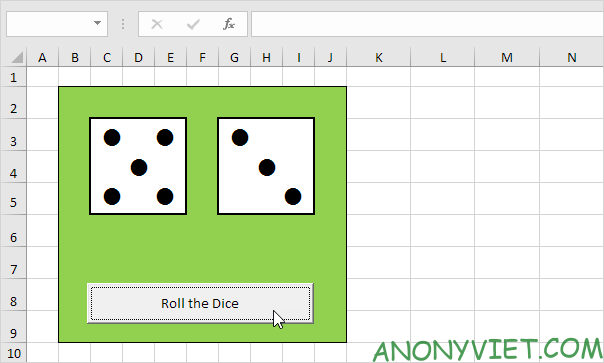 Bài 116: Cách tạo xúc xắc trong Excel