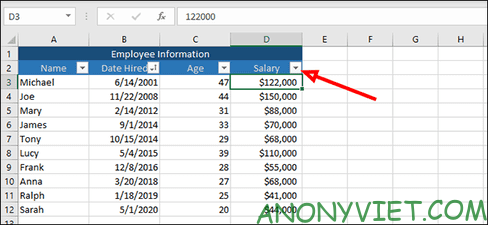 Cách sắp xếp và lọc dữ liệu trong Excel 78