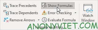 Bài 198: Nhóm Formula Auditing trong Excel