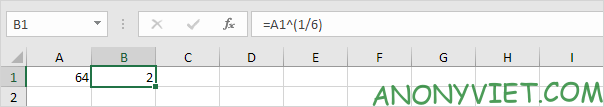 Excel 6 Square Root