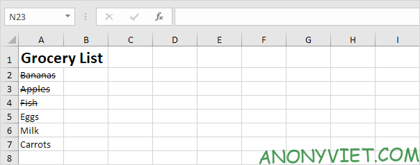 Bài 49: Cách Gạch ngang các chữ trong Excel 14
