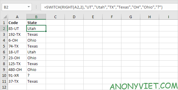 Lesson 119: How to use the SWITCH function in Excel 7