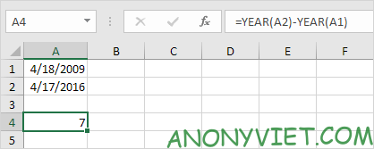 Bài 131: Cách sử dụng DateDif trong Excel 20