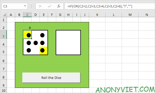 Bài 116: Cách tạo xúc xắc trong Excel