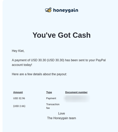 Cách rút tiền trên Honeygain 20