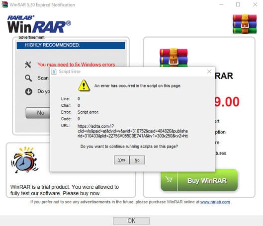 Phiên bản dùng thử của WinRAR dễ bị tấn công: khi phần mềm miễn phí không miễn phí