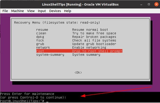 Cách đặt lại mật khẩu root khi quên trong Ubuntu 19